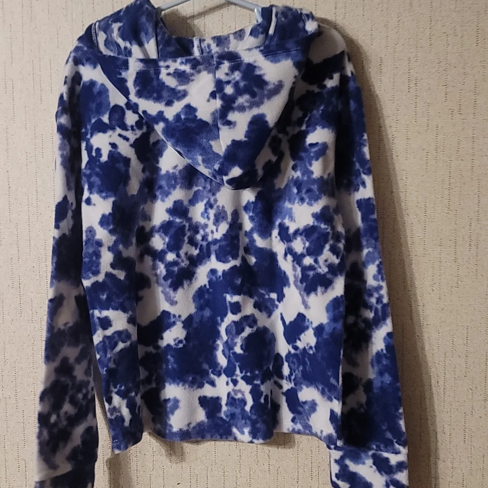 JUMPING BEANS GIRLS FLEECE HOODIE: BLUE TIE-DYE: NWT: SZ 8